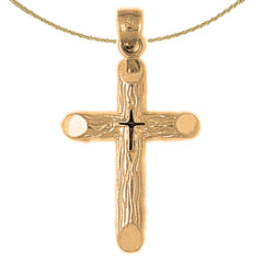 Sterling Silver Cross Pendant (Rhodium or Yellow Gold-plated)