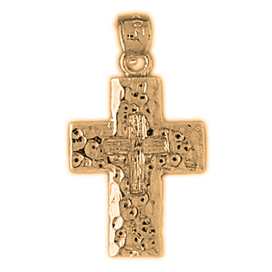 Yellow Gold-plated Silver Cross Pendant