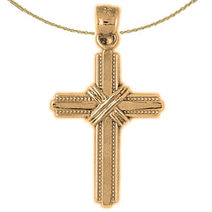 Sterling Silver Cross Pendant (Rhodium or Yellow Gold-plated)