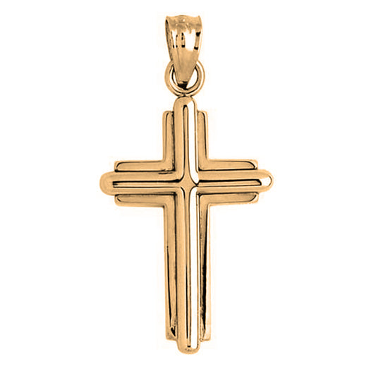 Yellow Gold-plated Silver Cross Pendant