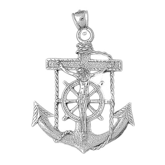 Sterling Silver Mariners Cross/Crucifix Pendant