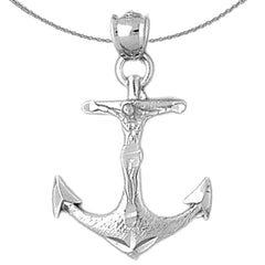 Sterling Silver Mariners Cross/Crucifix Pendant (Rhodium or Yellow Gold-plated)