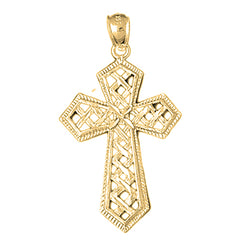 Yellow Gold-plated Silver Cross Pendant