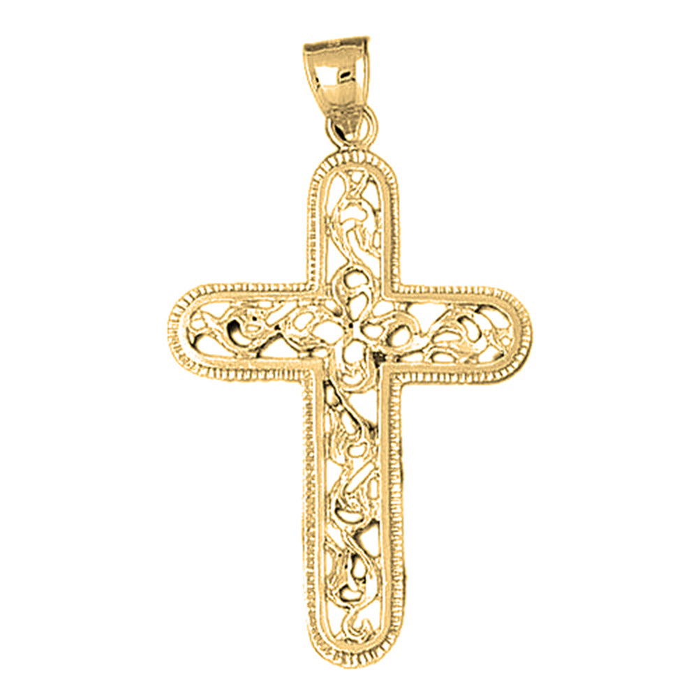 Yellow Gold-plated Silver Cross Pendant