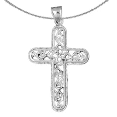 Sterling Silver Cross Pendant (Rhodium or Yellow Gold-plated)