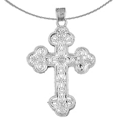 Sterling Silver Cross Pendant (Rhodium or Yellow Gold-plated)