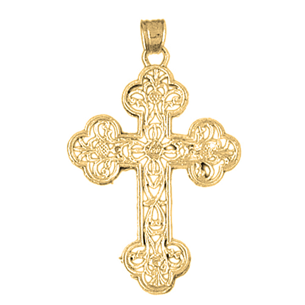 Yellow Gold-plated Silver Cross Pendant