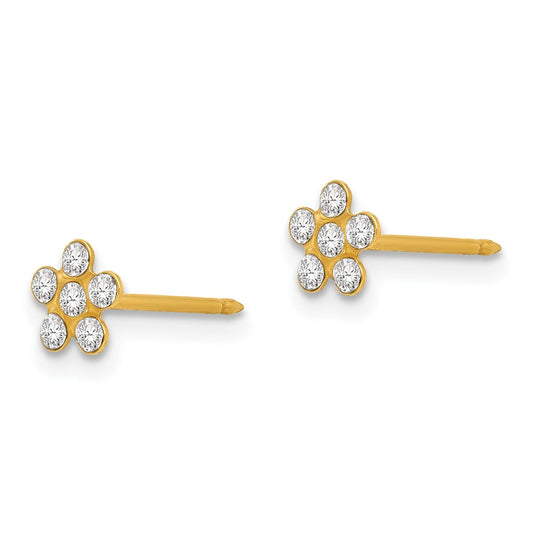 Inverness 14K Yellow Gold April Crystal Birthstone Flower Earrings