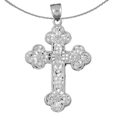 Sterling Silver Cross Pendant (Rhodium or Yellow Gold-plated)