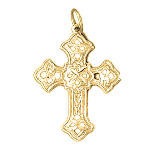 Yellow Gold-plated Silver Cross Pendant