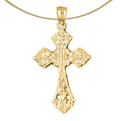 Sterling Silver Cross Pendant (Rhodium or Yellow Gold-plated)