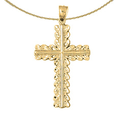 Sterling Silver Cross Pendant (Rhodium or Yellow Gold-plated)