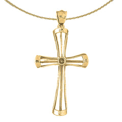 Colgante de cruz de plata de ley (bañado en rodio o oro amarillo)