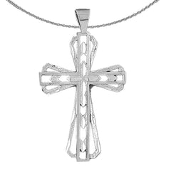 Sterling Silver Cross Pendant (Rhodium or Yellow Gold-plated)