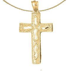 Colgante de cruz de plata de ley (bañado en rodio o oro amarillo)