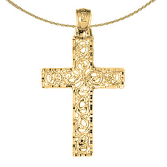 Sterling Silver Cross Pendant (Rhodium or Yellow Gold-plated)