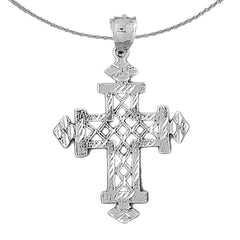 Sterling Silver Cross Pendant (Rhodium or Yellow Gold-plated)