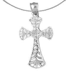 Sterling Silver Cross Pendant (Rhodium or Yellow Gold-plated)