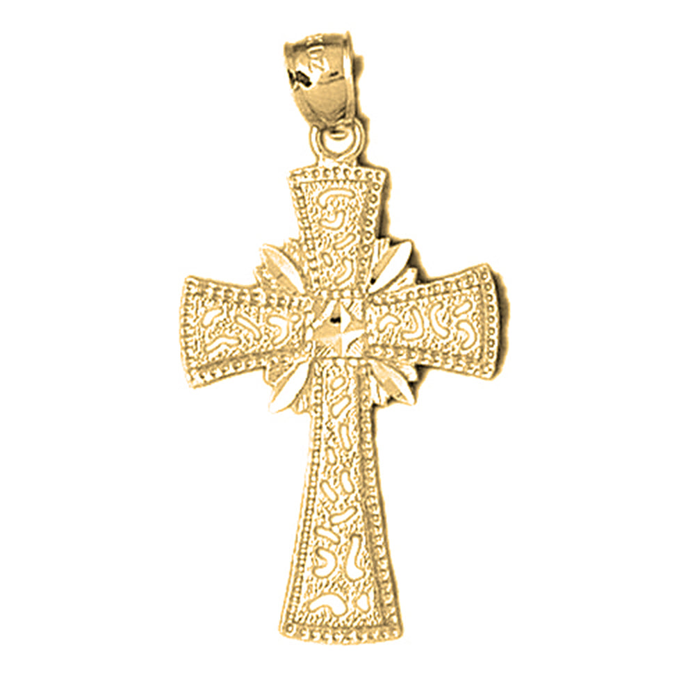 Yellow Gold-plated Silver Cross Pendant