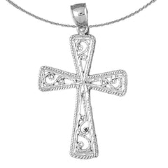 Sterling Silver Cross Pendant (Rhodium or Yellow Gold-plated)