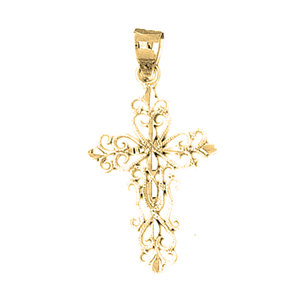 Yellow Gold-plated Silver Cross Pendant