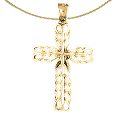 Sterling Silver Cross Pendant (Rhodium or Yellow Gold-plated)