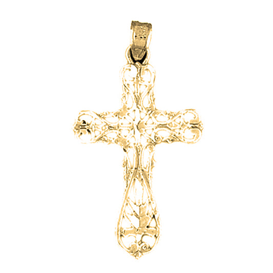 Yellow Gold-plated Silver Cross Pendant