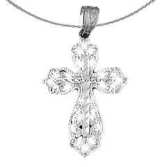 Sterling Silver Cross Pendant (Rhodium or Yellow Gold-plated)