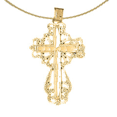 Sterling Silver Cross Pendant (Rhodium or Yellow Gold-plated)