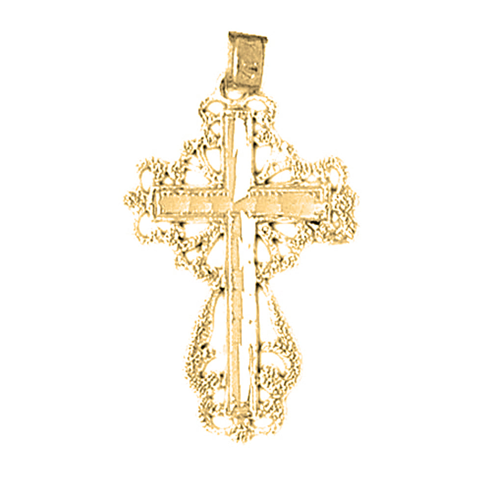 Yellow Gold-plated Silver Cross Pendant