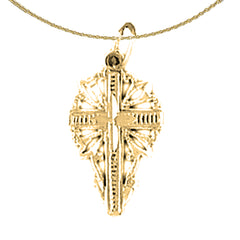 Sterling Silver Cross Pendant (Rhodium or Yellow Gold-plated)