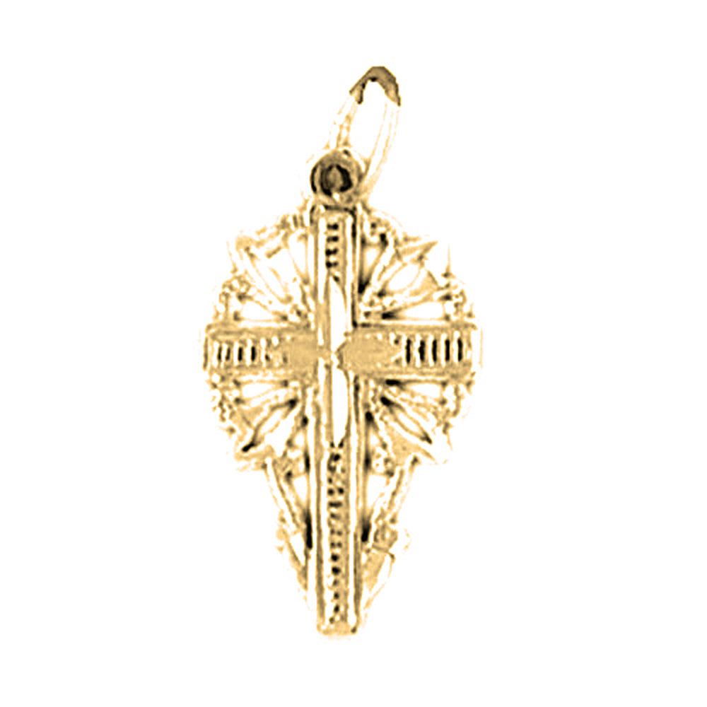 Yellow Gold-plated Silver Cross Pendant