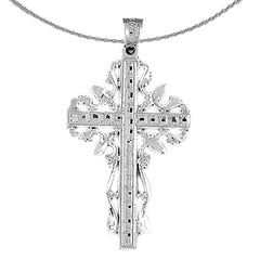 Sterling Silver Cross Pendant (Rhodium or Yellow Gold-plated)