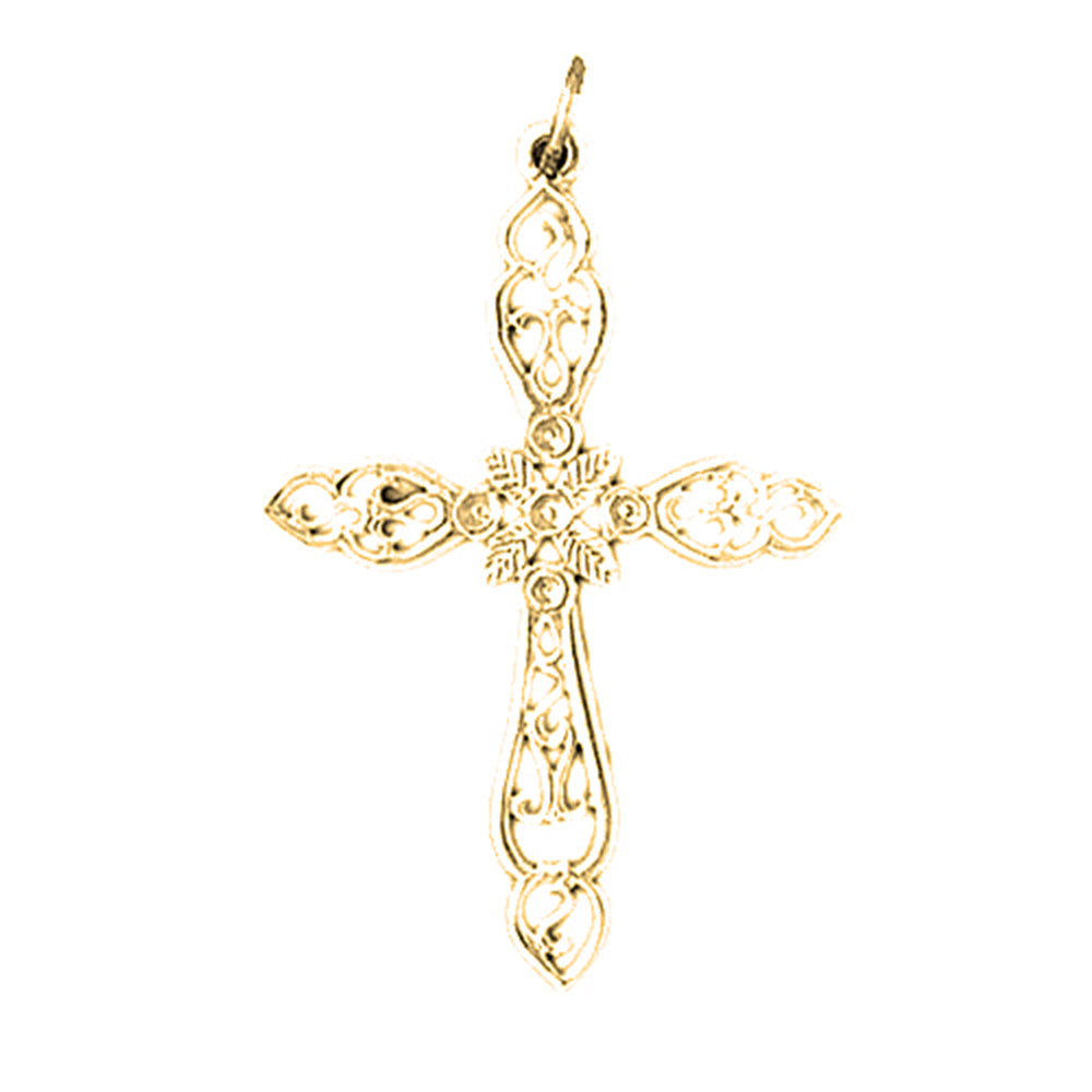 Yellow Gold-plated Silver Cross Pendant