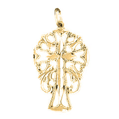 Yellow Gold-plated Silver Cross Pendant