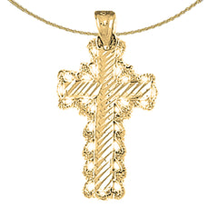 Sterling Silver Cross Pendant (Rhodium or Yellow Gold-plated)