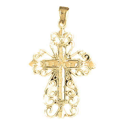 Yellow Gold-plated Silver Cross Pendant