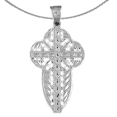 Sterling Silver Cross Pendant (Rhodium or Yellow Gold-plated)