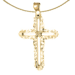 Sterling Silver Cross Pendant (Rhodium or Yellow Gold-plated)