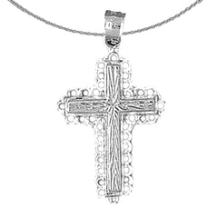 Sterling Silver Cross Pendant (Rhodium or Yellow Gold-plated)