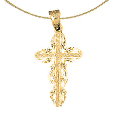 Sterling Silver Cross Pendant (Rhodium or Yellow Gold-plated)