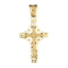 Yellow Gold-plated Silver Cross Pendant