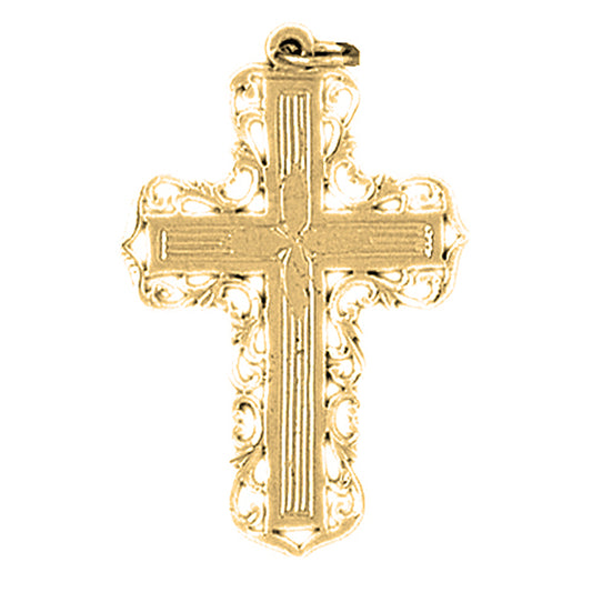 Yellow Gold-plated Silver Cross Pendant