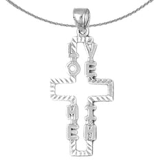 Sterling Silver Cross Pendant (Rhodium or Yellow Gold-plated)