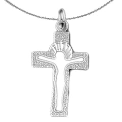 Sterling Silver Cross Pendant (Rhodium or Yellow Gold-plated)