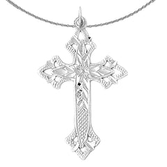 Sterling Silver Cross Pendant (Rhodium or Yellow Gold-plated)