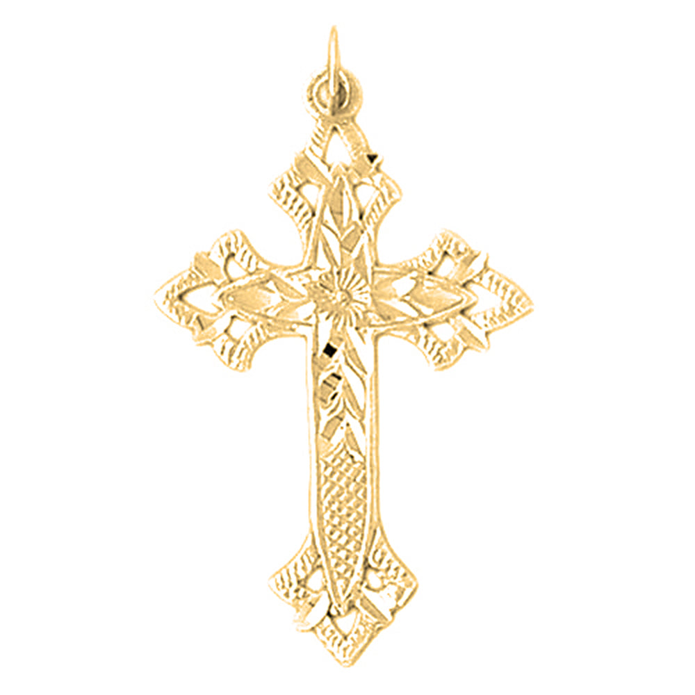 Yellow Gold-plated Silver Cross Pendant