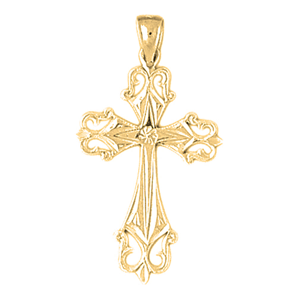 Yellow Gold-plated Silver Cross Pendant