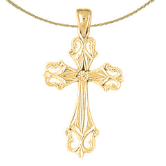 Sterling Silver Cross Pendant (Rhodium or Yellow Gold-plated)