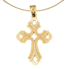 Sterling Silver Cross Pendant (Rhodium or Yellow Gold-plated)